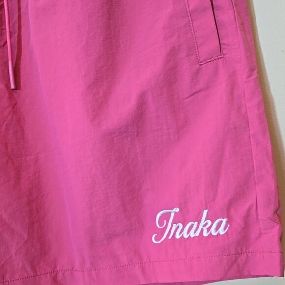 Inaka Power Nylon Shorts Mesh Lined Women XL Pink Athleisure Athletic Activewear - Picture 2 of 9